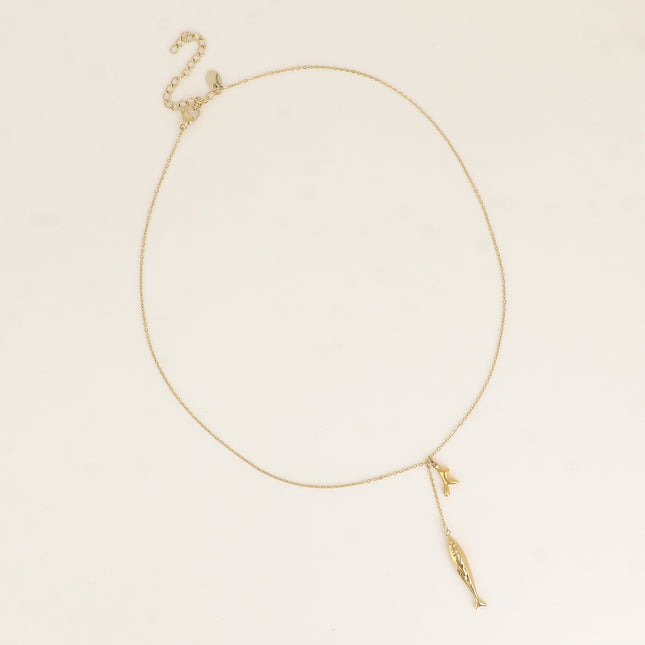 Collier Y - petit corail et poisson