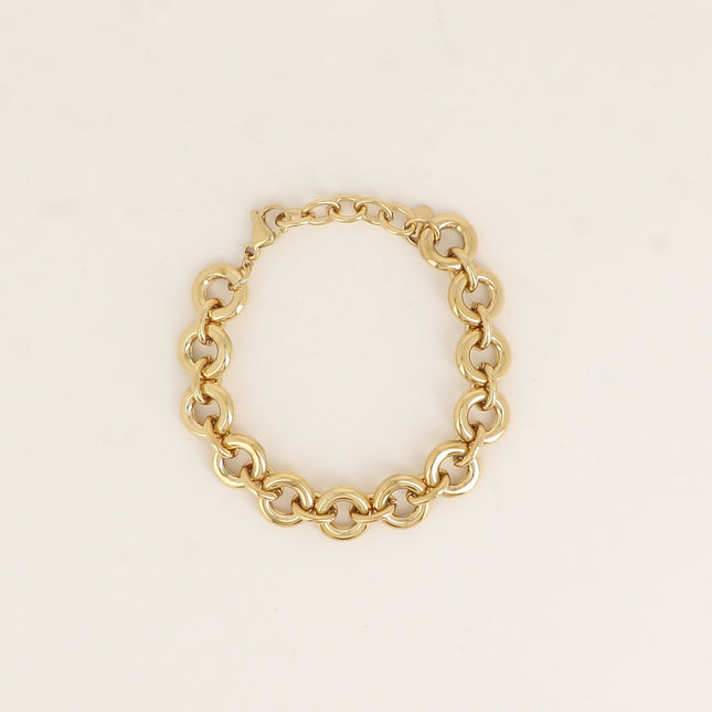 Bracelet - maille aux anneaux ronds épais et ovales