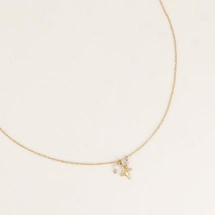 Collier - pendentif en forme d'étoile, perle d'eau douce, pierre naturelle