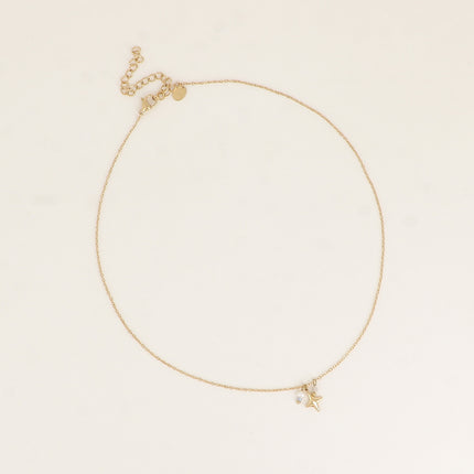 Collier - pendentif en forme d'étoile, perle d'eau douce, pierre naturelle