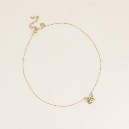 Collier - crabe, petite perle d'eau douce et pierre naturelle