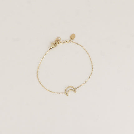 Bracelet - textured and openwork crescent moon