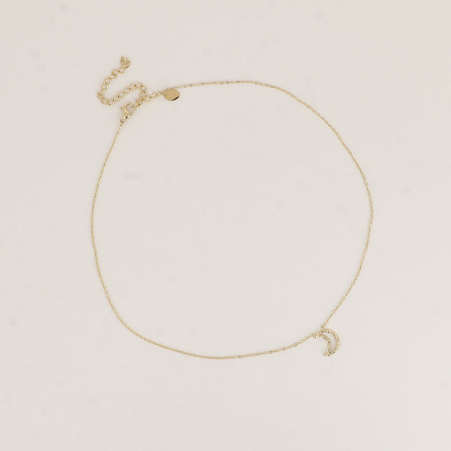 Collier - croissant de lune texturé et ajouré