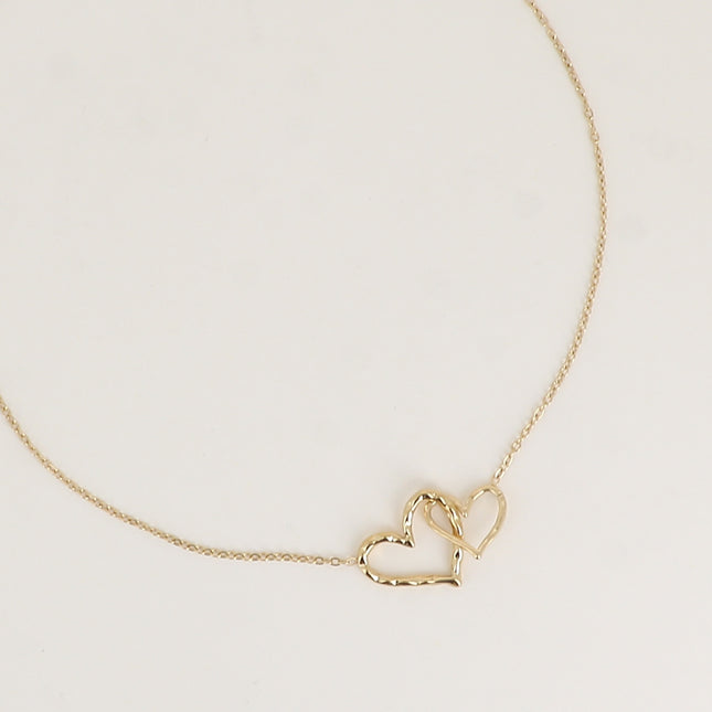Collier - deux coeurs ajourés