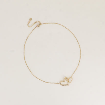Collier - deux coeurs ajourés