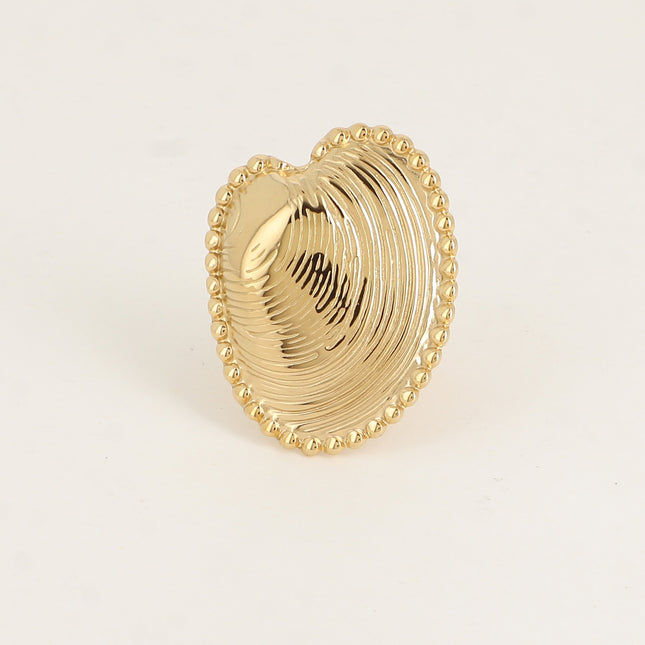 Bague - motif coquillage moule aux contours milgrains