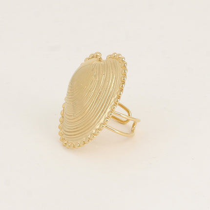 Bague - motif coquillage moule aux contours milgrains