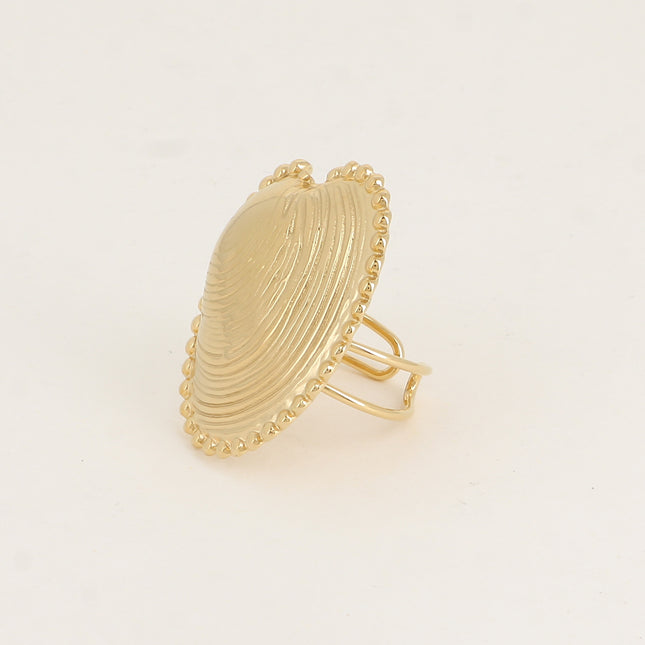 Bague - motif coquillage moule aux contours milgrains