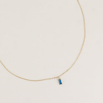 Collier - cristal rectangulaire pendant