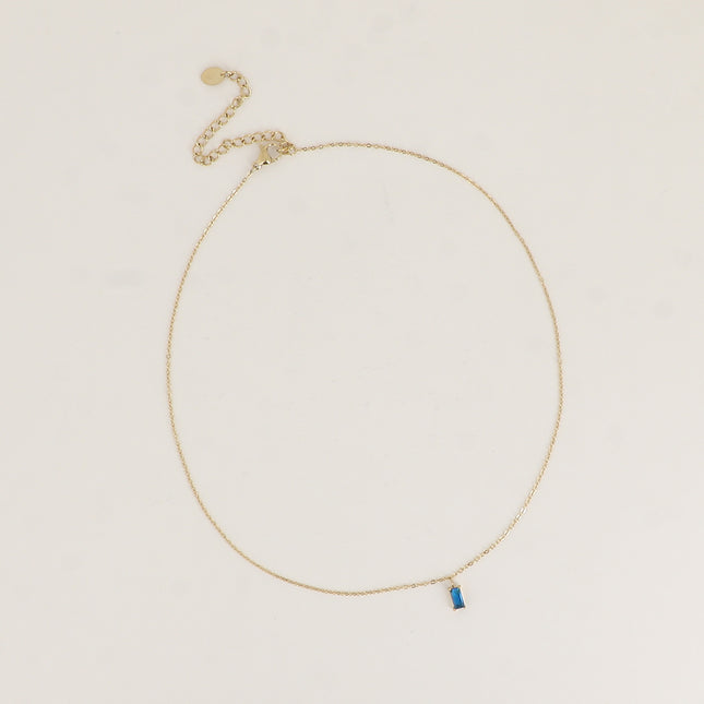 Collier - cristal rectangulaire pendant