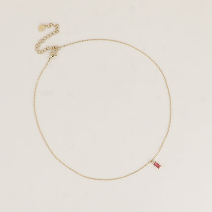 Collier - cristal rectangulaire pendant