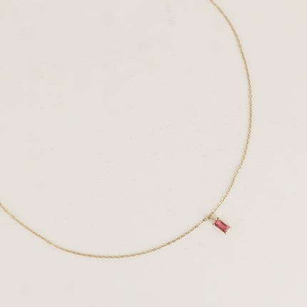 Collier - cristal rectangulaire pendant