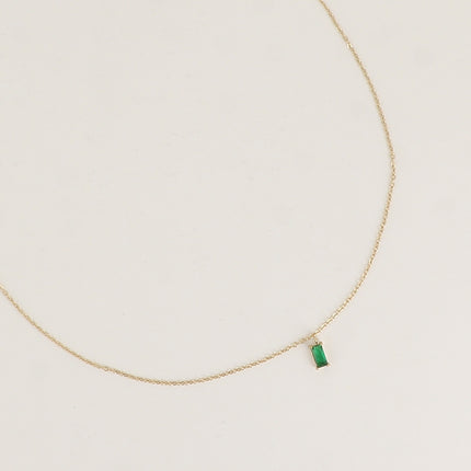 Collier - cristal rectangulaire pendant