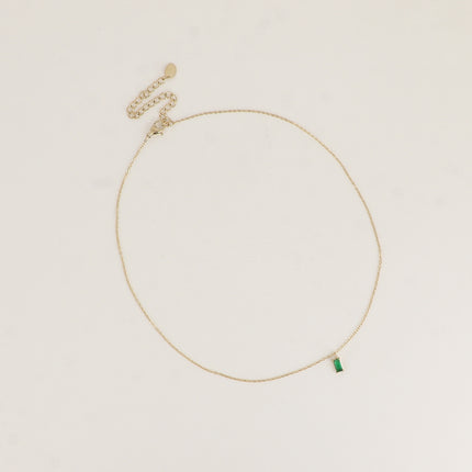 Collier - cristal rectangulaire pendant