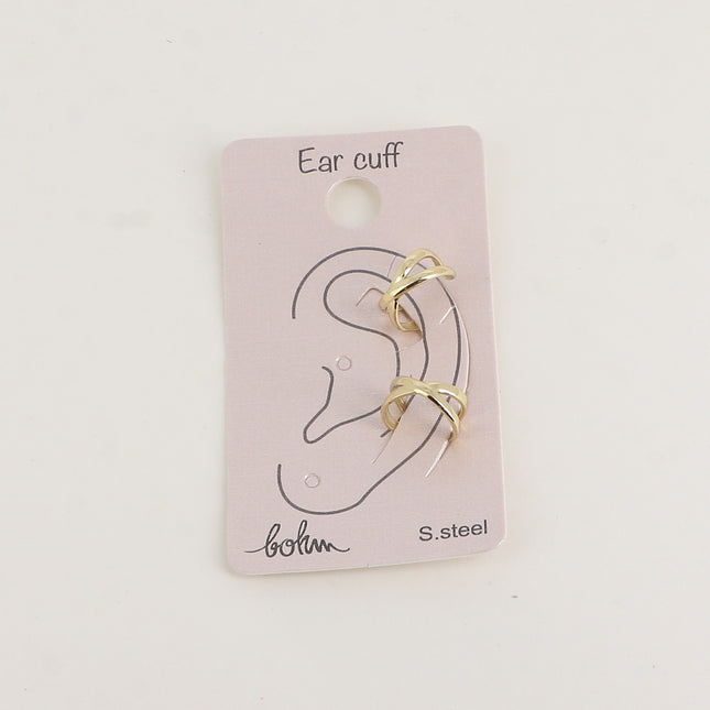 Earcuffs - deux anneaux croisés