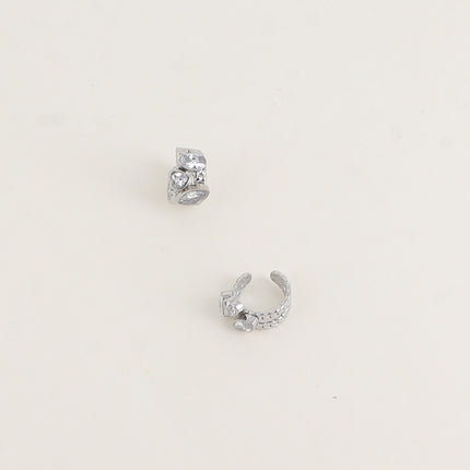 Earcuffs - 2 anneaux maillés et 3 cristaux