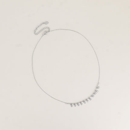 Collier - maille forçat, chaîne à boules et petits oxydes de zirconium