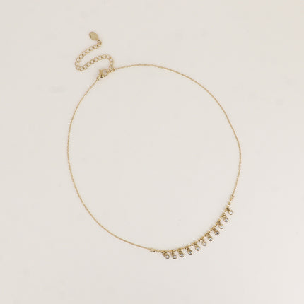 Collier - maille forçat, chaîne à boules et petits oxydes de zirconium