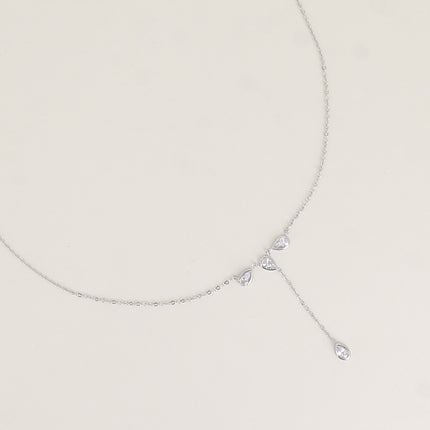 Collier Y - gouttes en oxyde de zirconium
