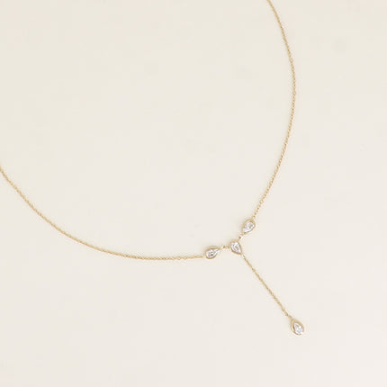 Collier Y - gouttes en oxyde de zirconium