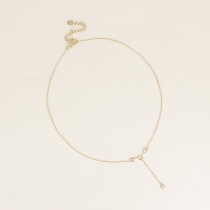 Collier Y - gouttes en oxyde de zirconium