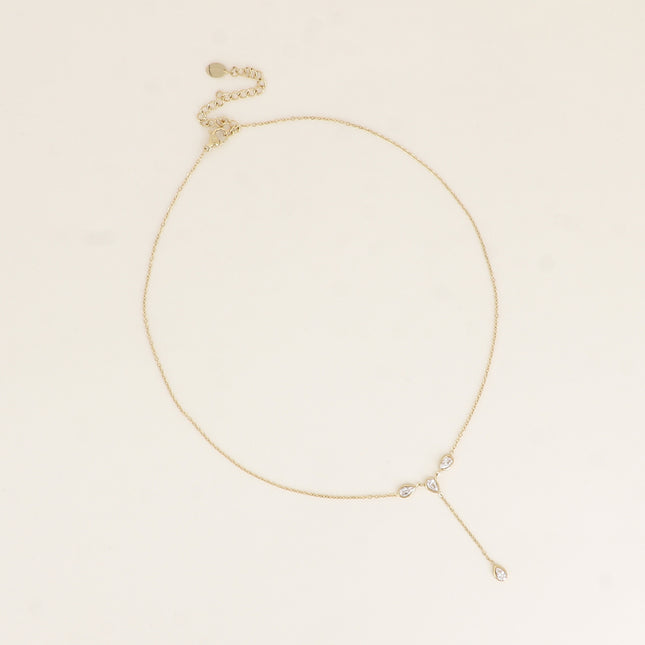 Collier Y - gouttes en oxyde de zirconium