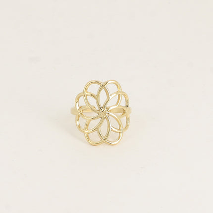 Bague - fleur rosacée ajourée