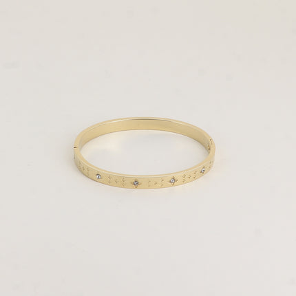 Jonc - petites étoiles gravées et oxydes de zirconium