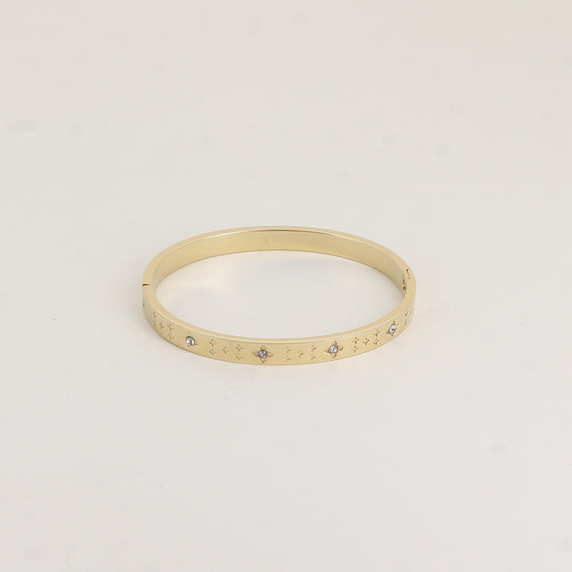 Jonc - petites étoiles gravées et oxydes de zirconium
