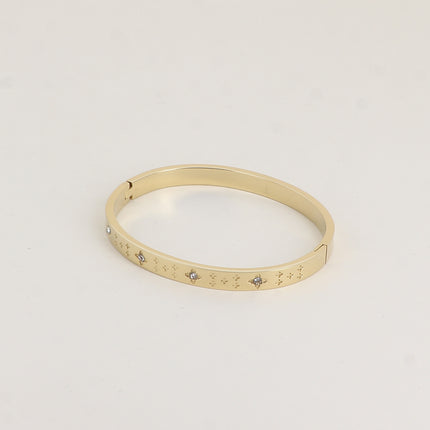 Jonc - petites étoiles gravées et oxydes de zirconium