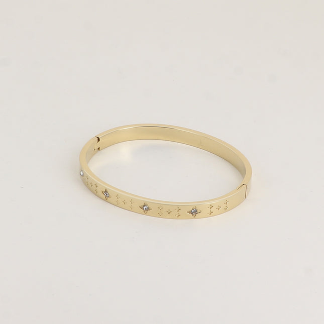 Jonc - petites étoiles gravées et oxydes de zirconium