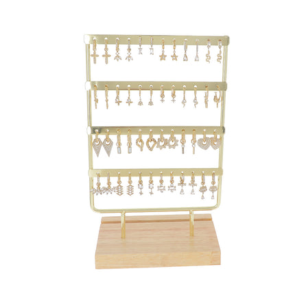 Kit de 24 créoles - doré blanc - prix moyen de 6,60€/pr - présentoir offert
