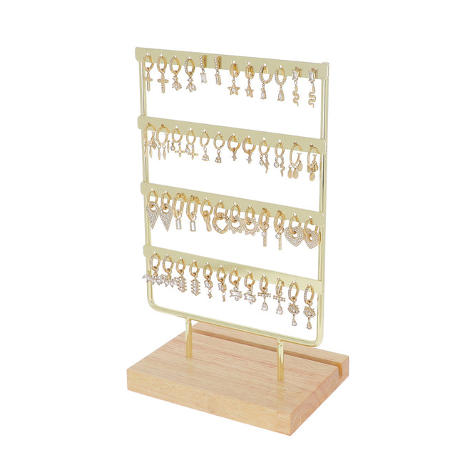 Kit de 24 créoles - doré blanc - prix moyen de 6,60€/pr - présentoir offert