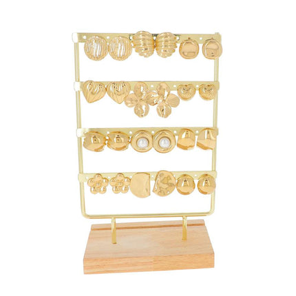 Kit de 12 (6+6) boucles - doré - prix moyen de 5,80€/pr - présentoir offert