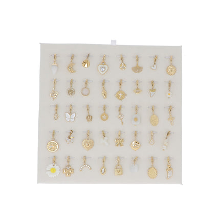 Kit de 40 charms en acier inoxydable - doré blanc - prix de 2,60€/pc