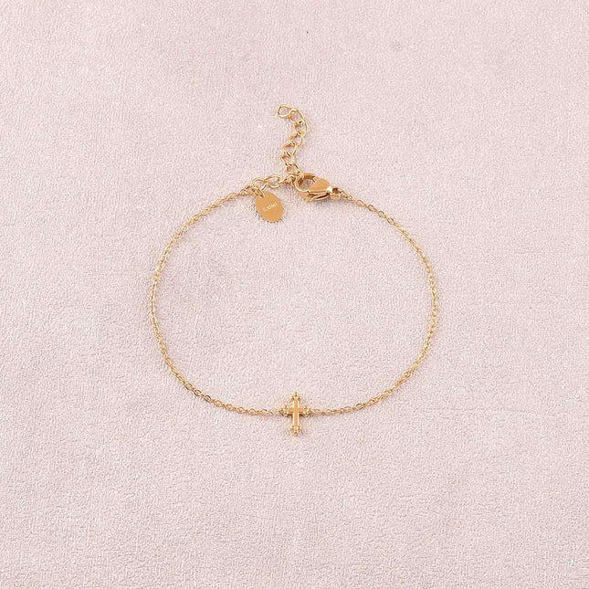 Bracelet - pendentif croix religieuse