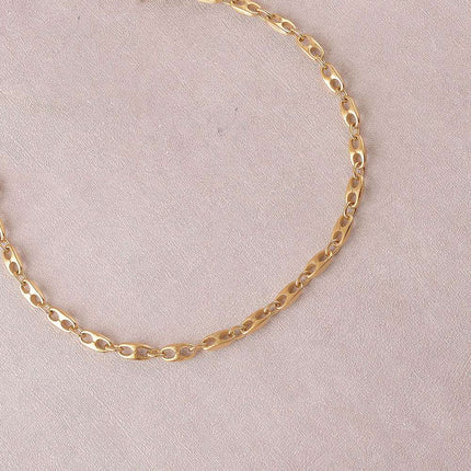 Collier - maille type grain de café effet brossé