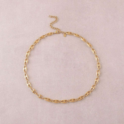 Collier - maille type grain de café effet brossé