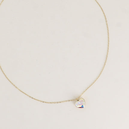 Collier - coeur en cristal taillé 10mm - orné de cristaux Swarovski®
