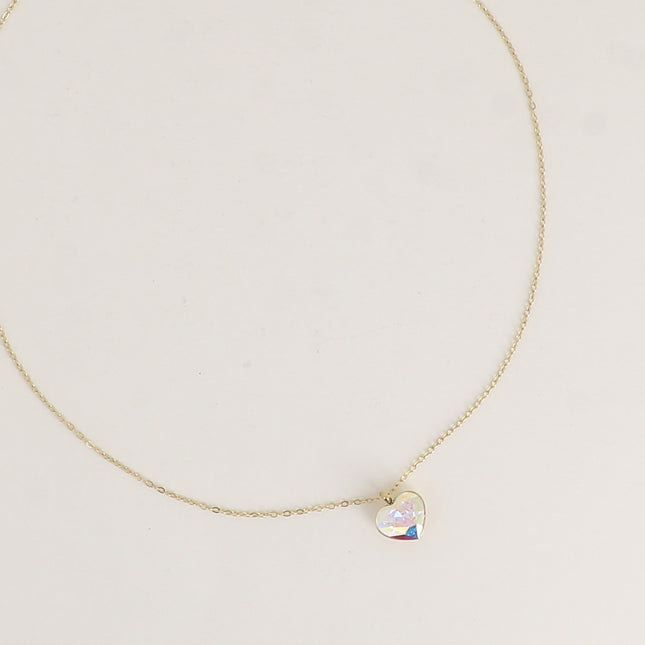 Collier - coeur en cristal taillé 10mm - orné de cristaux Swarovski®