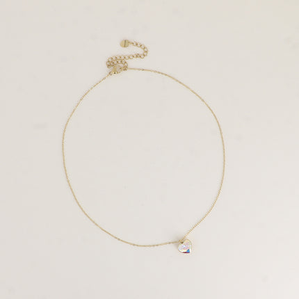 Collier - coeur en cristal taillé 10mm - orné de cristaux Swarovski®