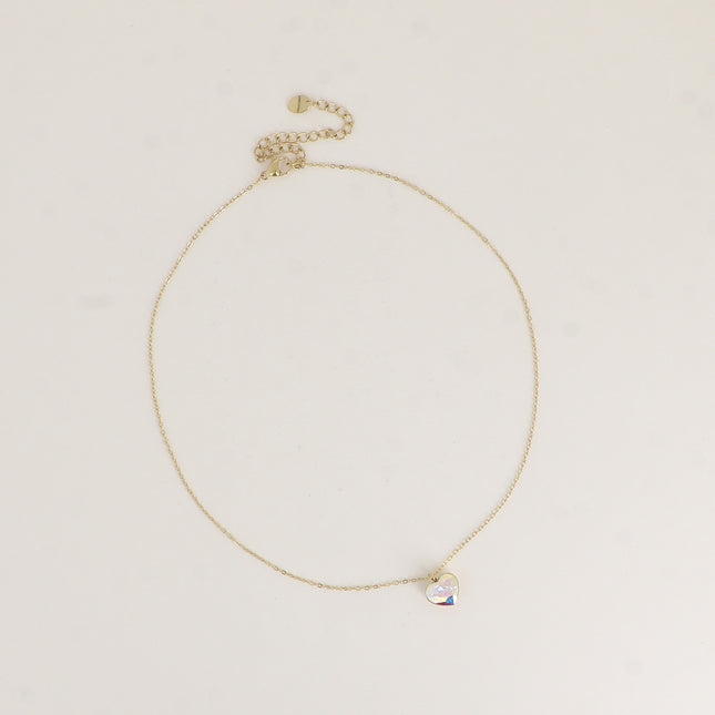Collier - coeur en cristal taillé 10mm - orné de cristaux Swarovski®
