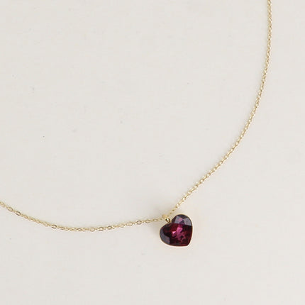 Collier - coeur en cristal taillé 10mm - orné de cristaux Swarovski®