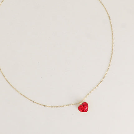 Collier - coeur en cristal taillé 10mm - orné de cristaux Swarovski®