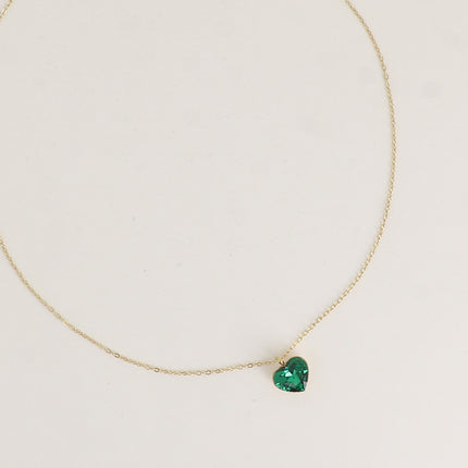 Collier - coeur en cristal taillé 10mm - orné de cristaux Swarovski®