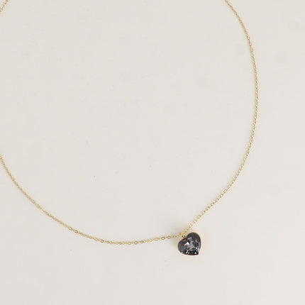 Collier - coeur en cristal taillé 10mm - orné de cristaux Swarovski®