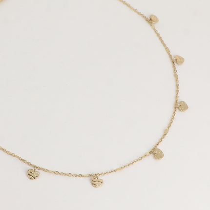 Collier - pampilles coeurs texturées