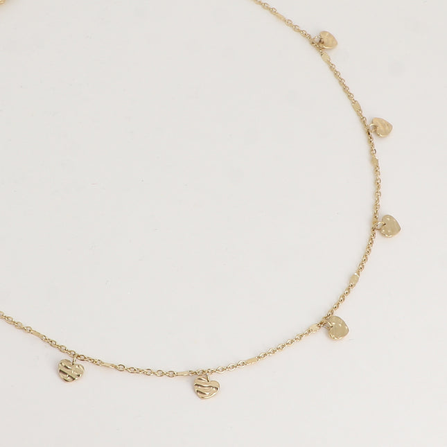 Collier - pampilles coeurs texturées