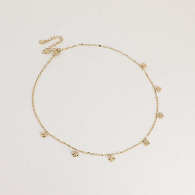 Collier - pampilles coeurs texturées