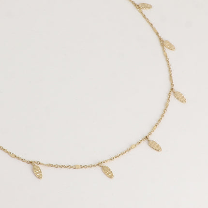 Collier - pampilles ovales gravées